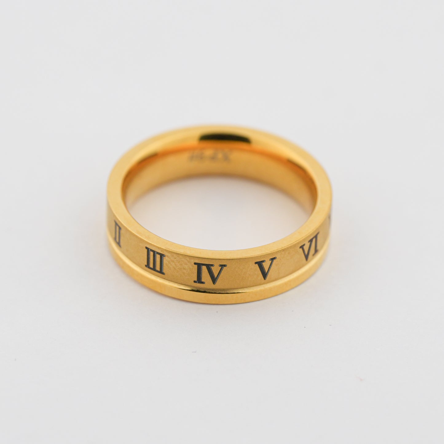 Aanura Gold-Plated Roman Numeral Ring For Men's