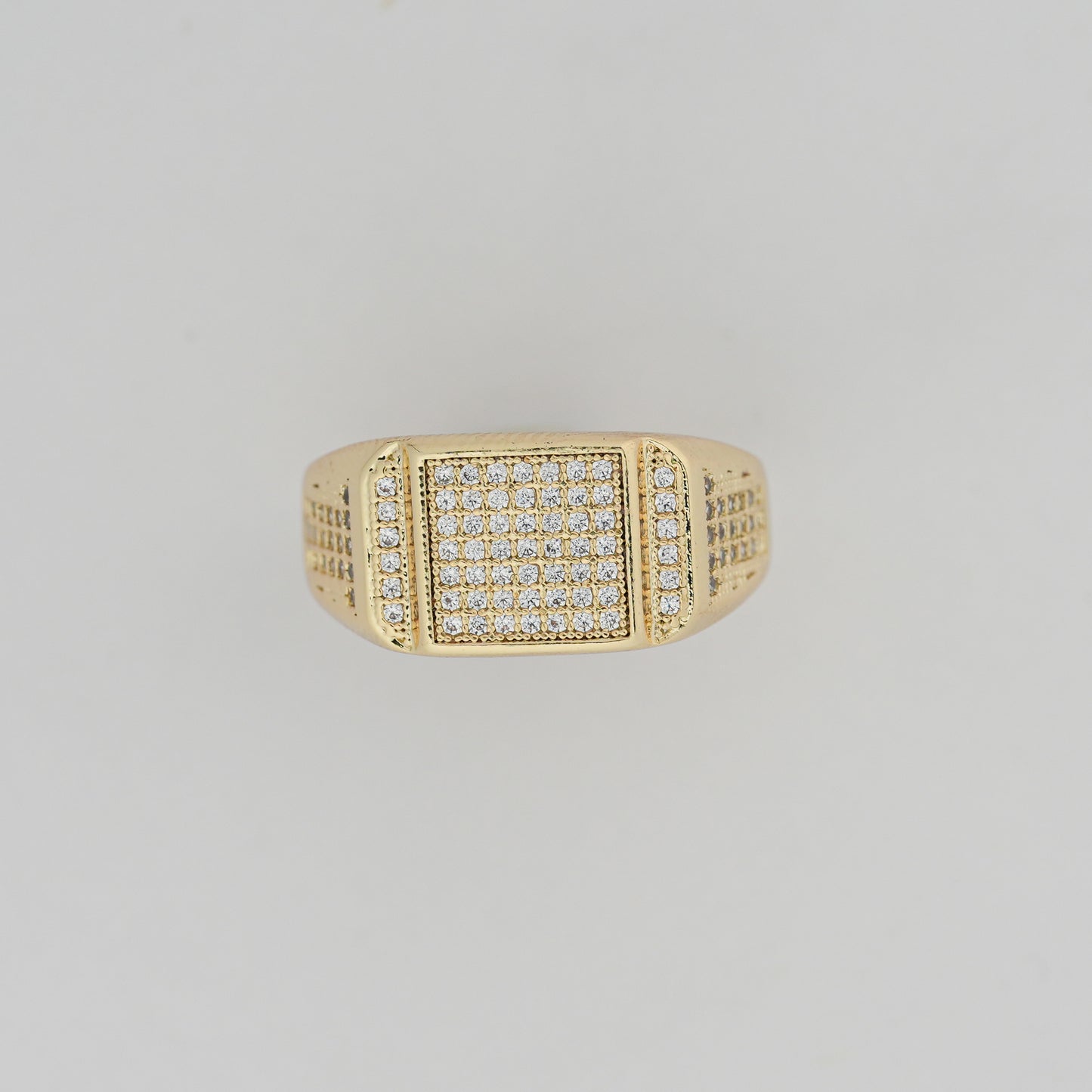 Aanura Gold-Plated Crystal Statement Ring For Men's