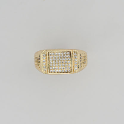 Aanura Gold-Plated Crystal Statement Ring For Men's