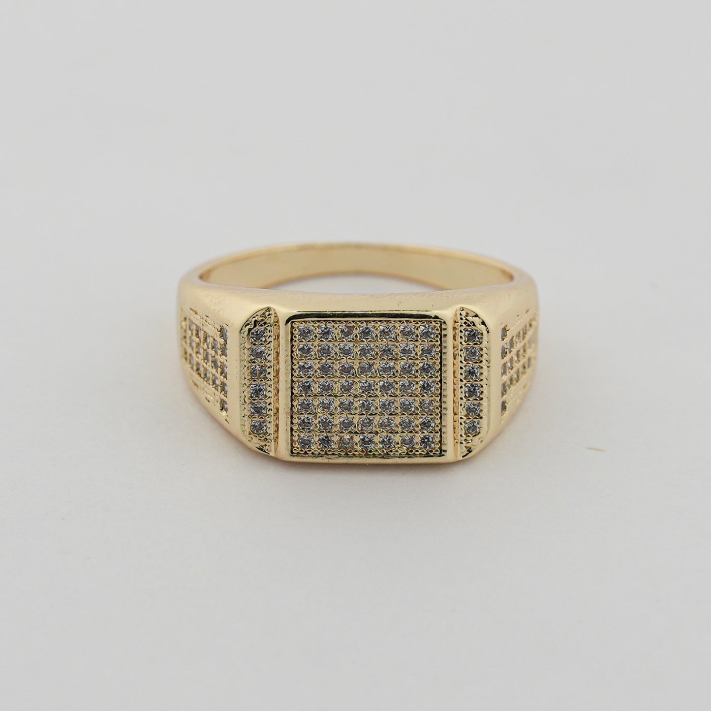 Aanura Gold-Plated Crystal Statement Ring For Men's
