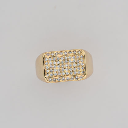 Aanura Gold-Plated Crystal Grid Ring For Men's