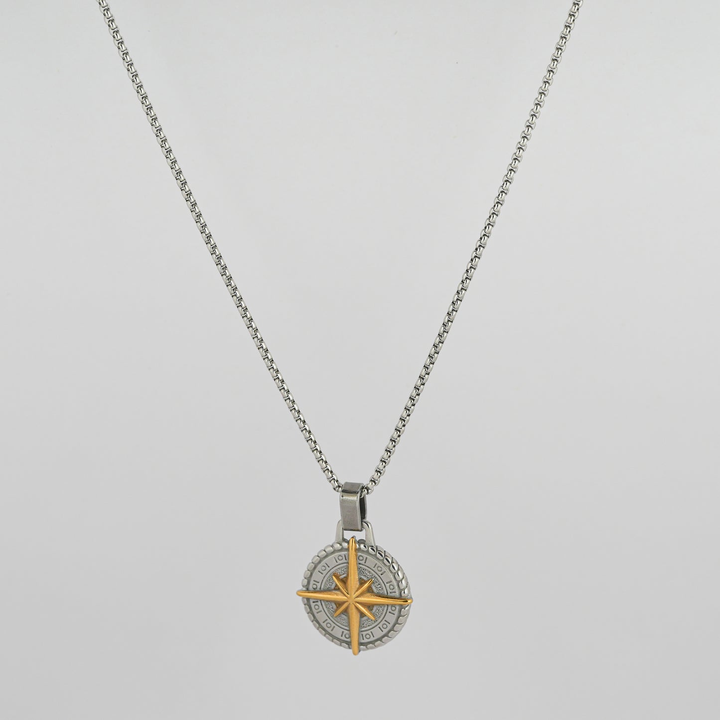 Aanura Dual-Tone Compass Chain For Men's