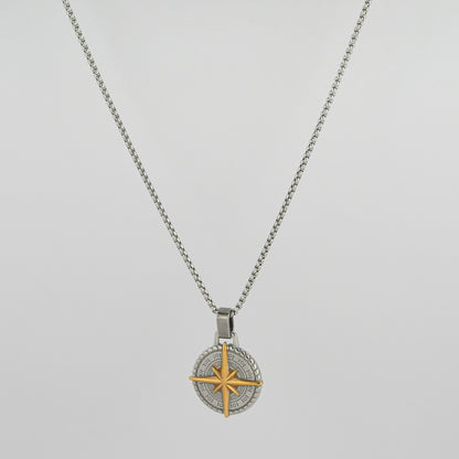 Aanura Dual-Tone Compass Chain For Men's