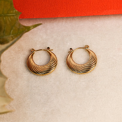 Aanura Gold Plated Swirl Hoop Earrings