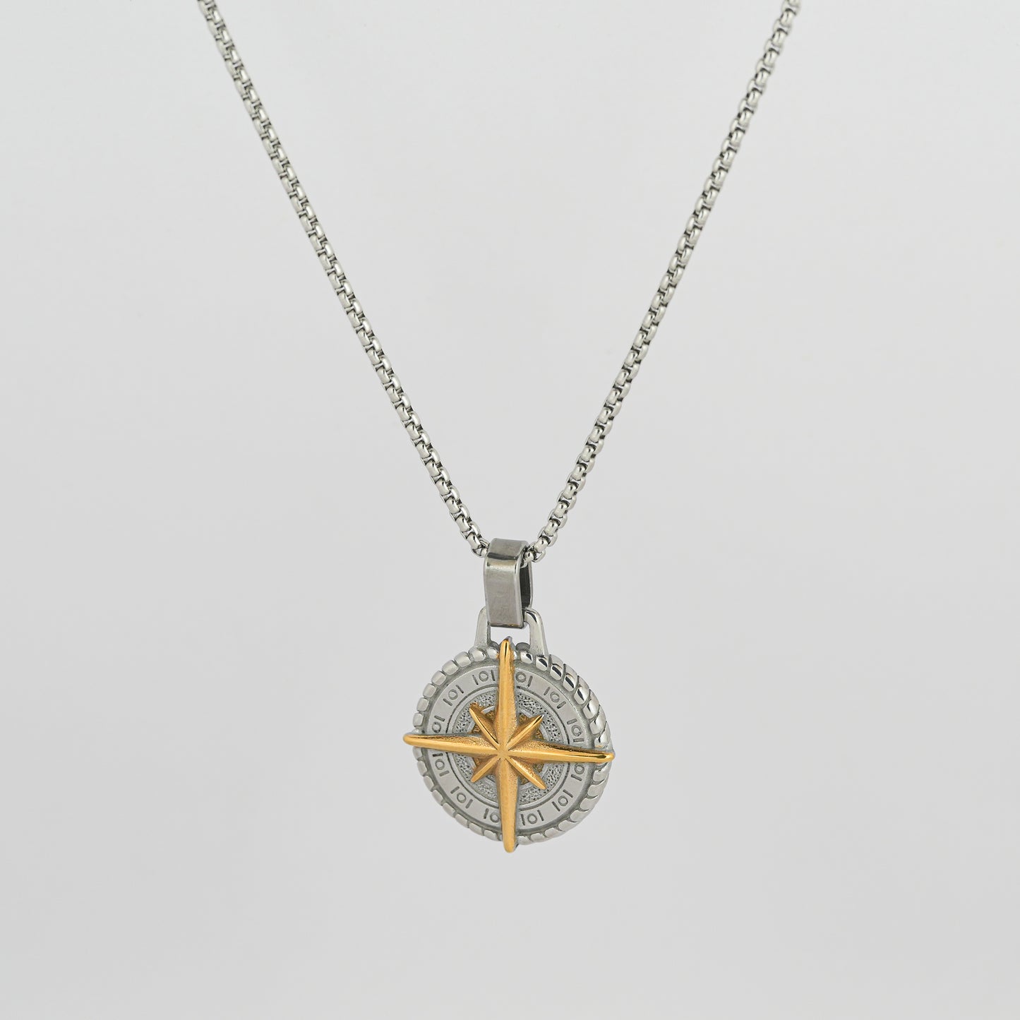 Aanura Dual-Tone Compass Chain For Men's