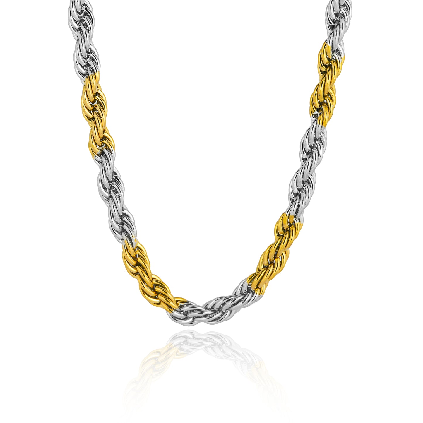 Aanura Dual-Tone Rope Chain Necklace For Men