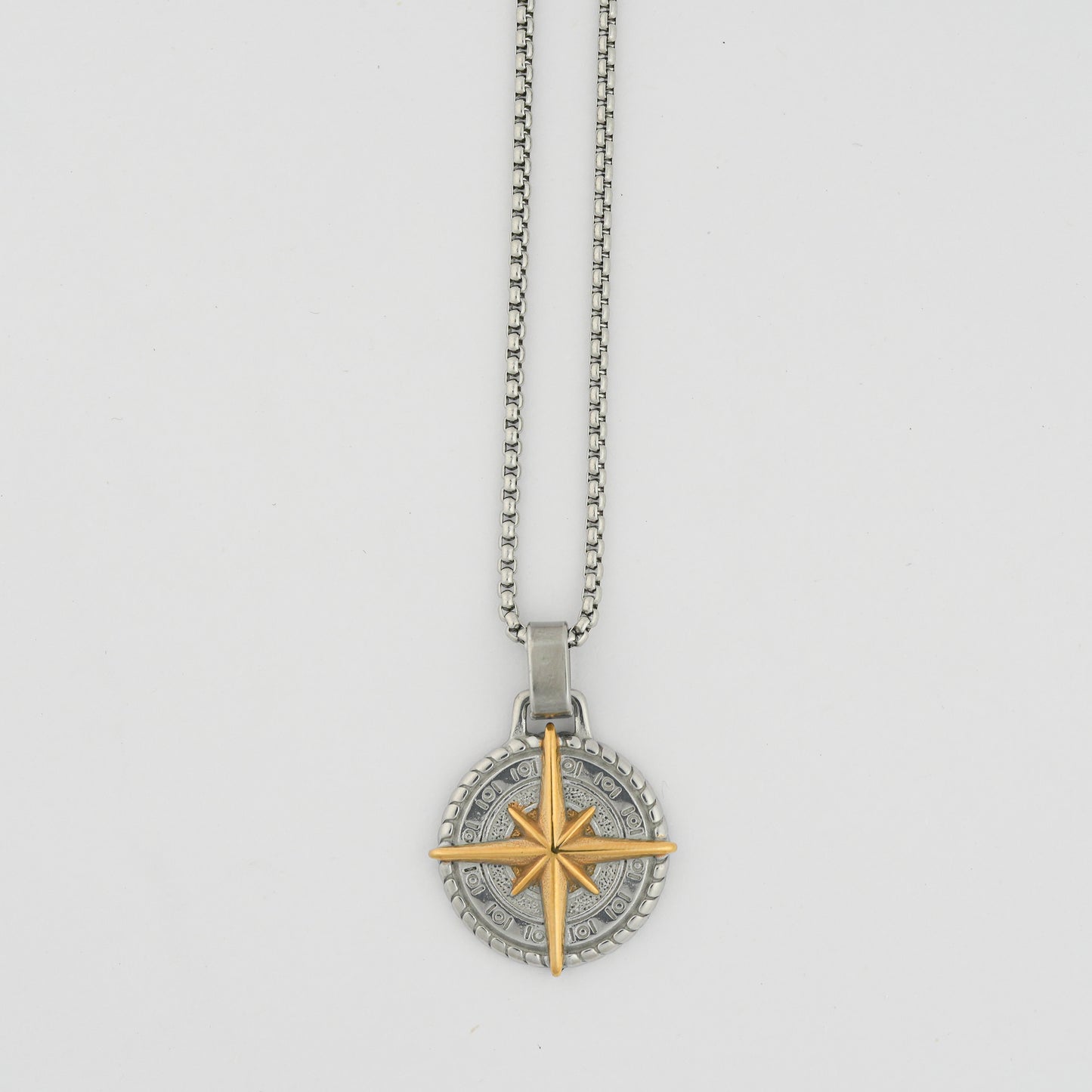 Aanura Dual-Tone Compass Chain For Men's