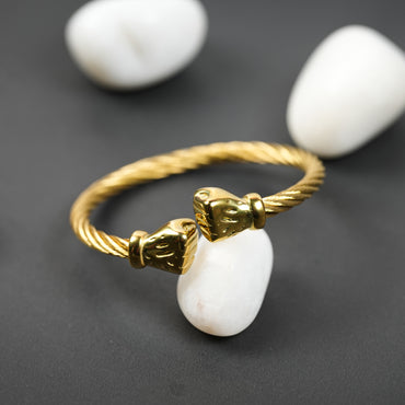 Aanura Gold Skull Cuff Bracelet For Men