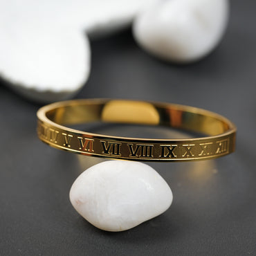 Aanura Gold Roman Numeral Bracelet For Men