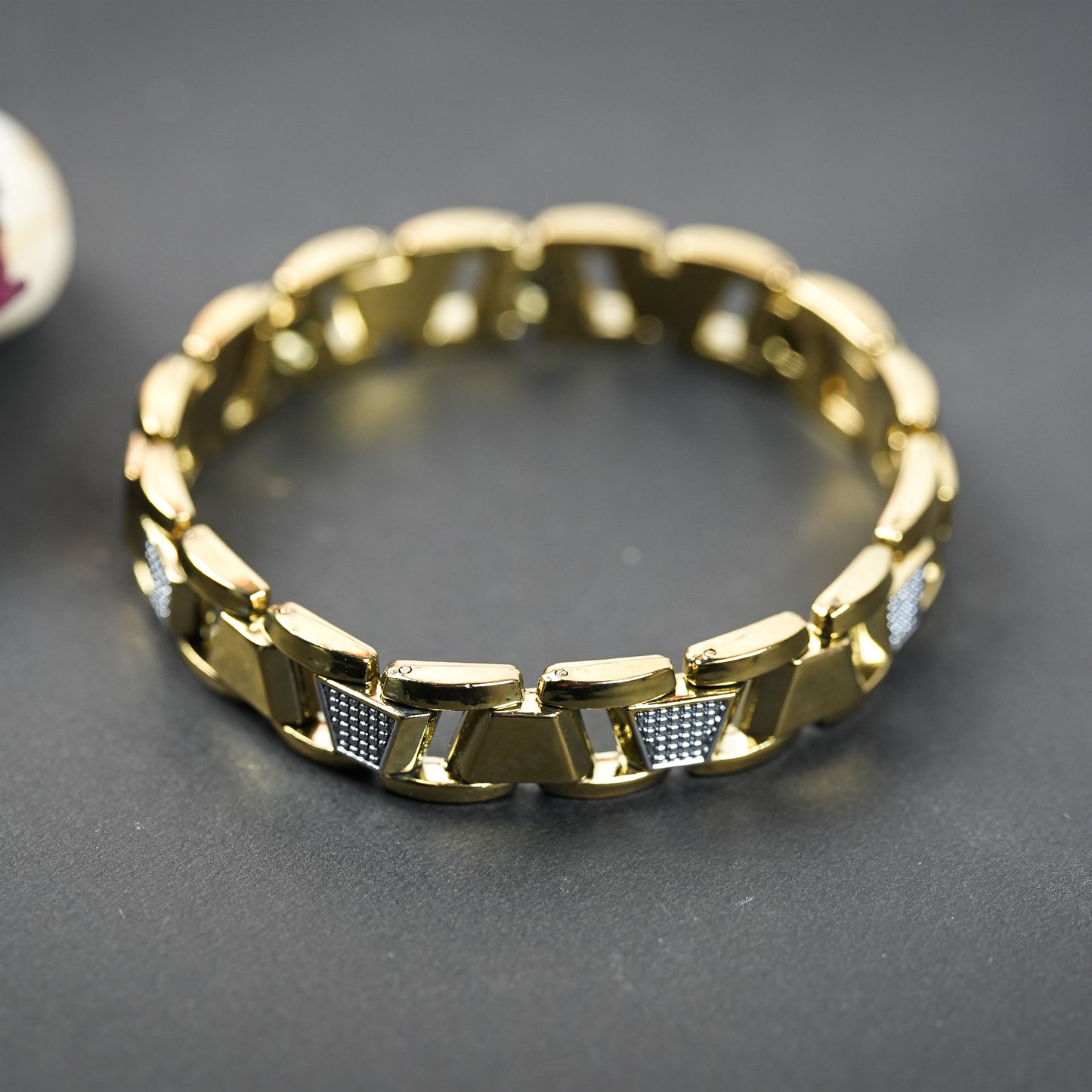 Aanura Gold Stainless Steel Bracelet For Men