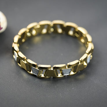 Aanura Gold Stainless Steel Bracelet For Men