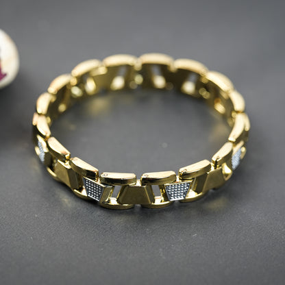 Aanura Gold Stainless Steel Bracelet For Men