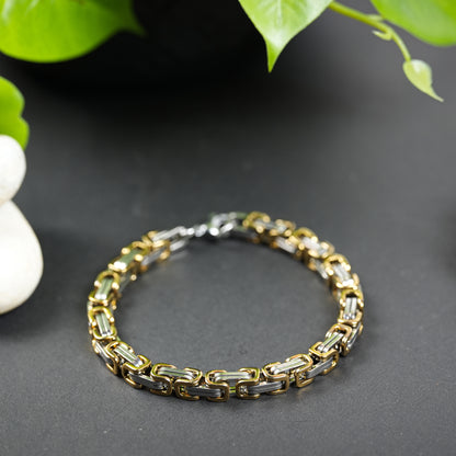 Aanura Dual-Tone Stainless Steel Bracelet For Men