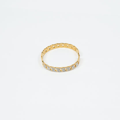 Aanura Crystal Link Gold Plated Bangle Bracelet
