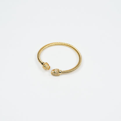 Aanura Twin Panther Rope C cuff Bracelet