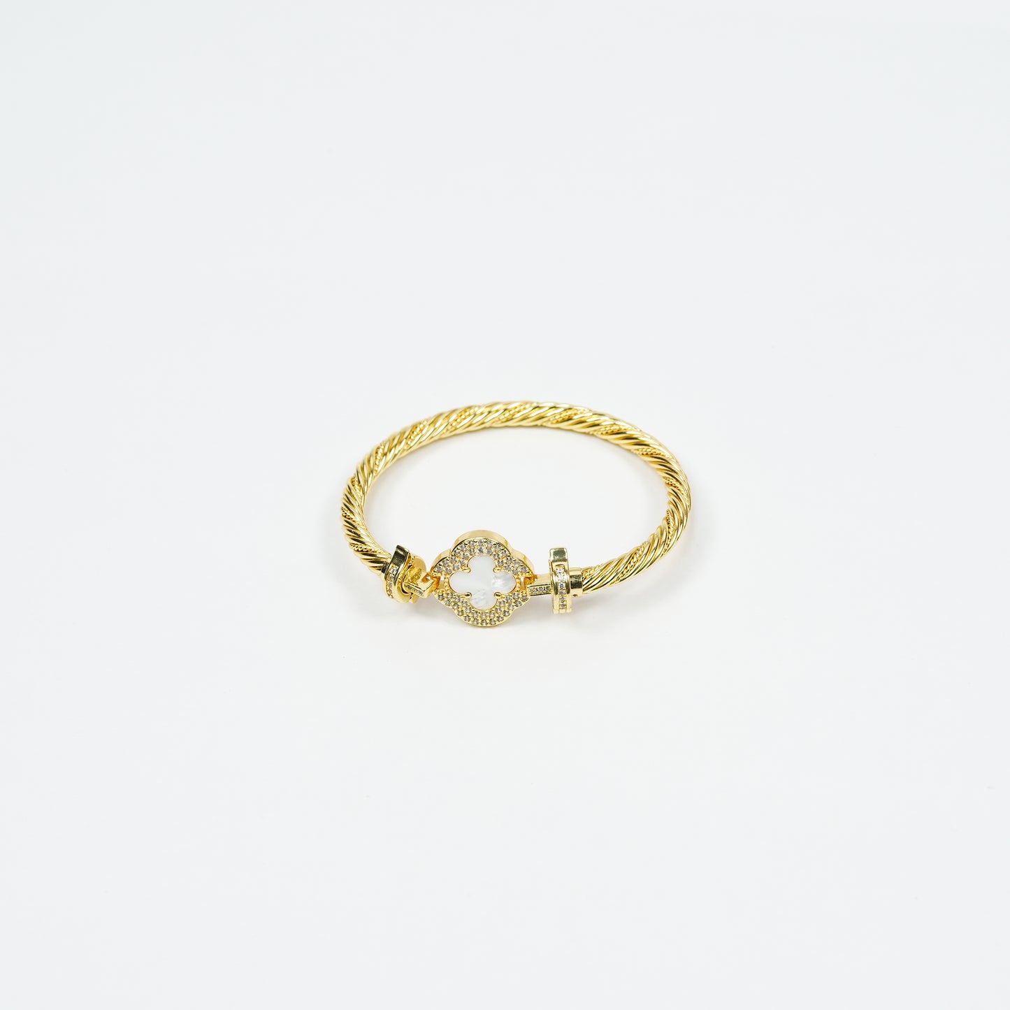 Aanura Luxe Clover Lock Statement Bracelet