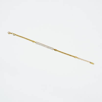 Aanura Linear Crystal Bar Adjustable Bracelet