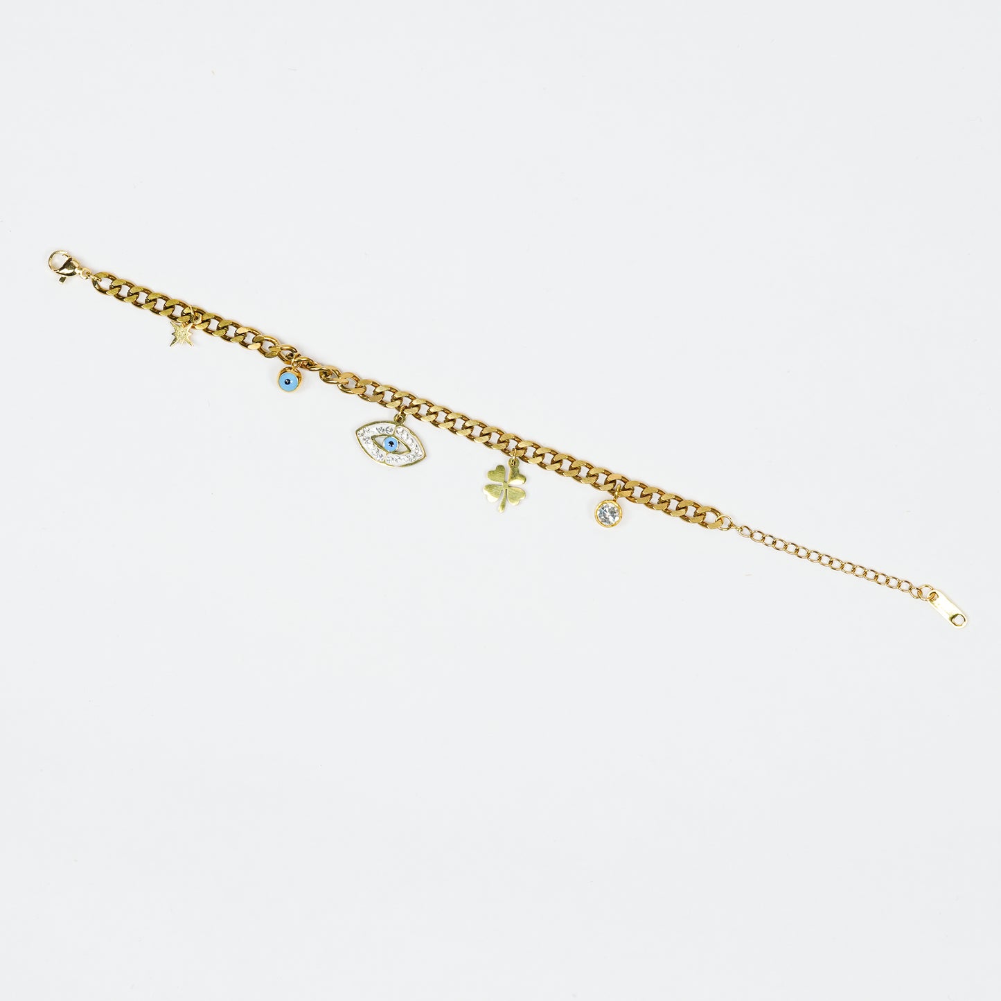 Aanura Evil Eye Charm Adjustable Chain Bracelet