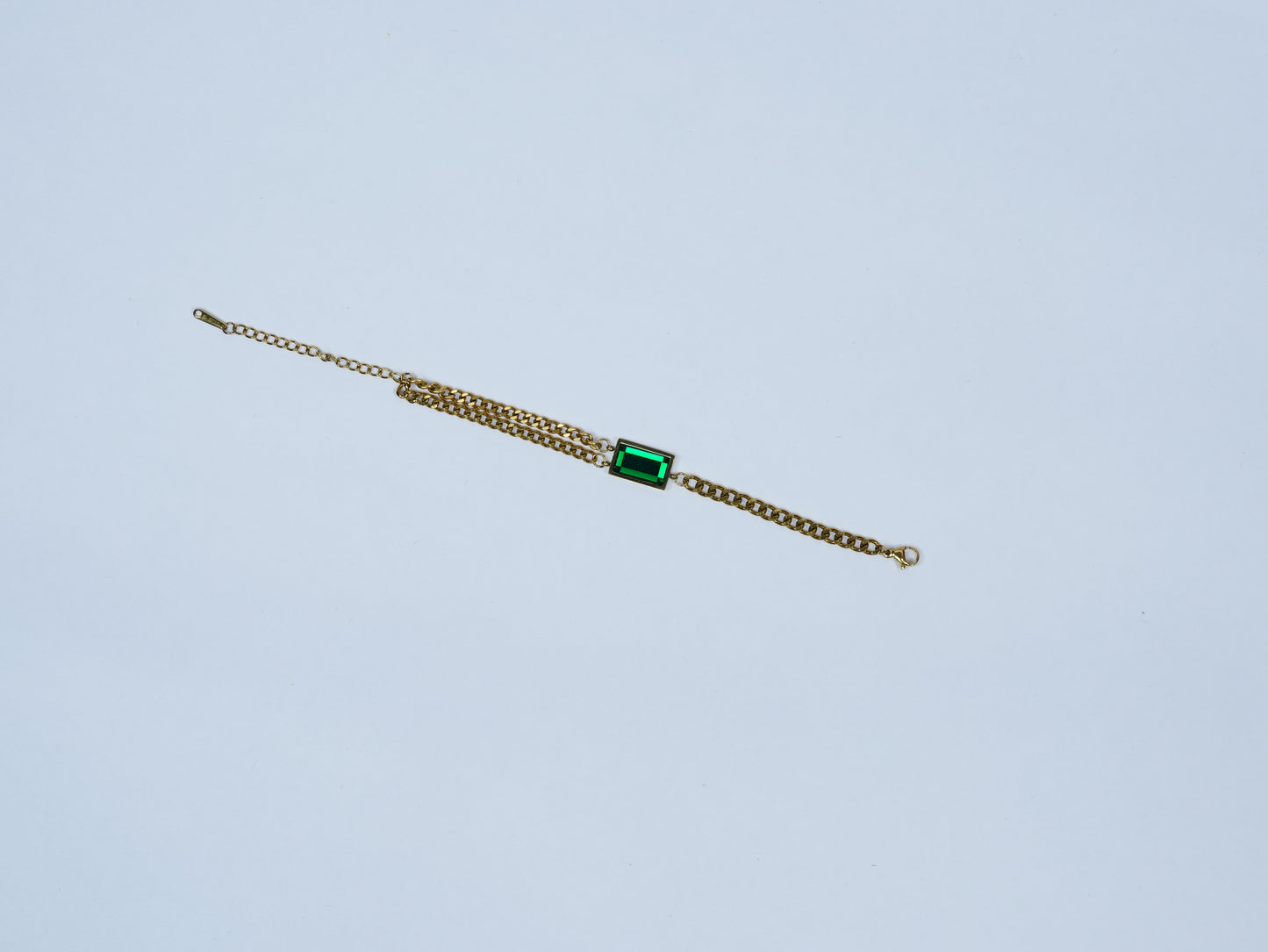 Aanura Rectangular Stone Adjustable Chain Bracelet