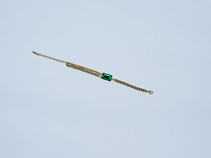 Aanura Rectangular Stone Adjustable Chain Bracelet