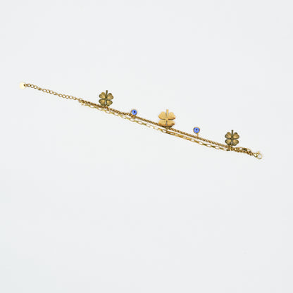 Aanura Clover Charm Adjustable Gold Bracelet