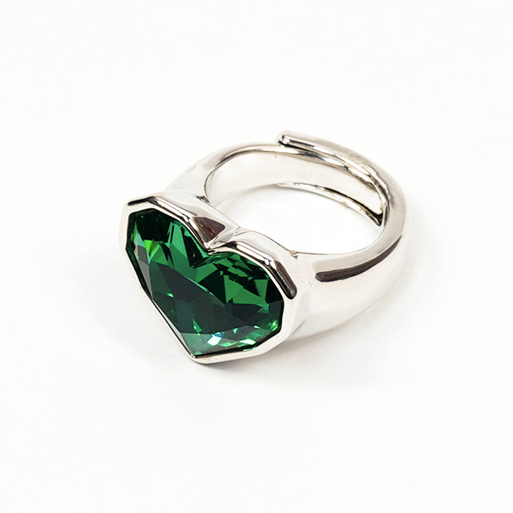Aanura Heart Crystal Adjustable Statement Ring