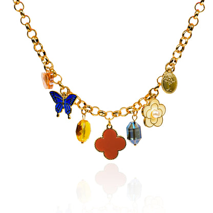 Aanura Charm Layered Statement Necklace