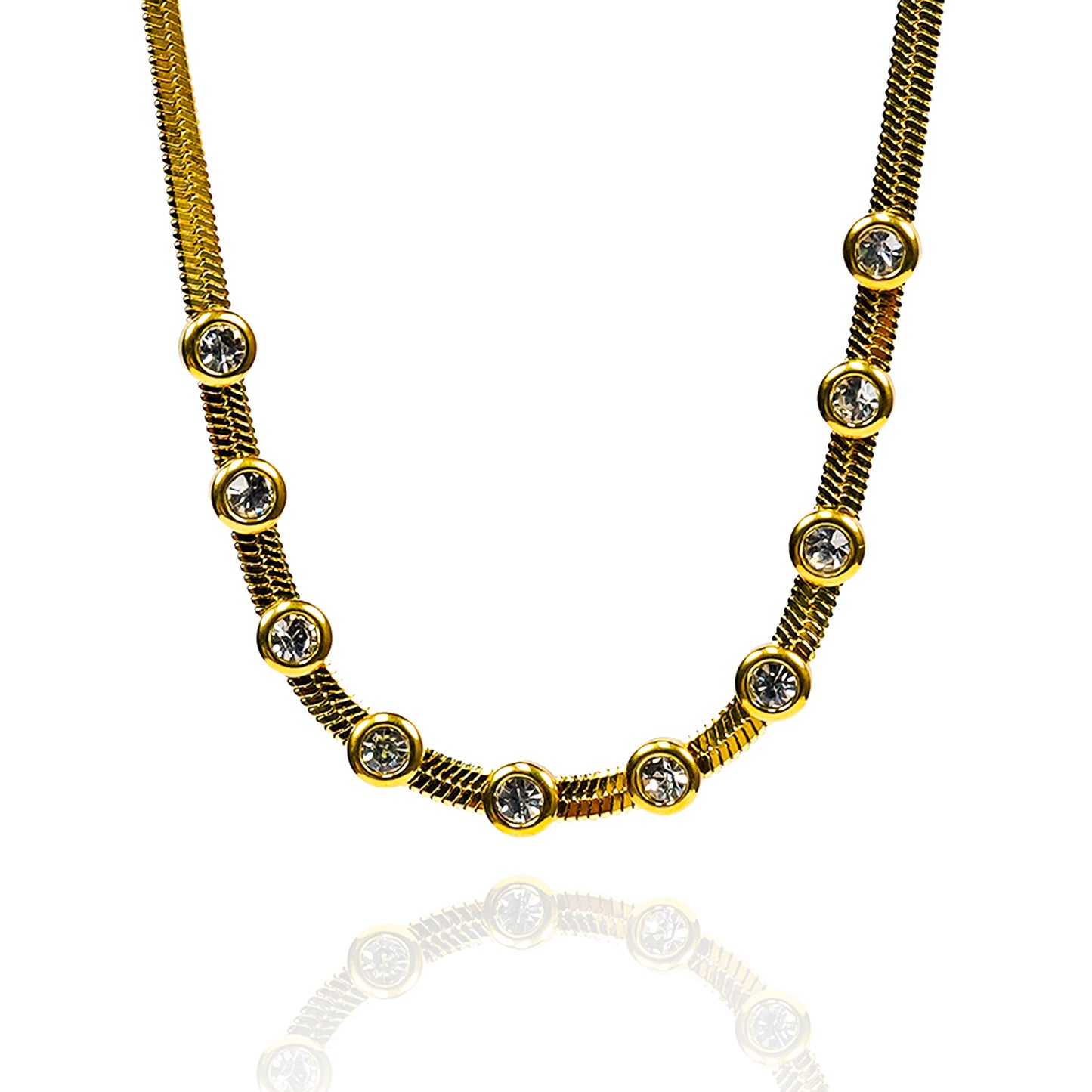 Aanura Minimal Stone Curve Adjustable Necklace