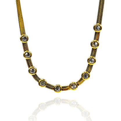 Aanura Minimal Stone Curve Adjustable Necklace