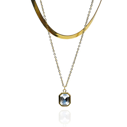 Aanura Dual Layer Pendant Chain Necklace