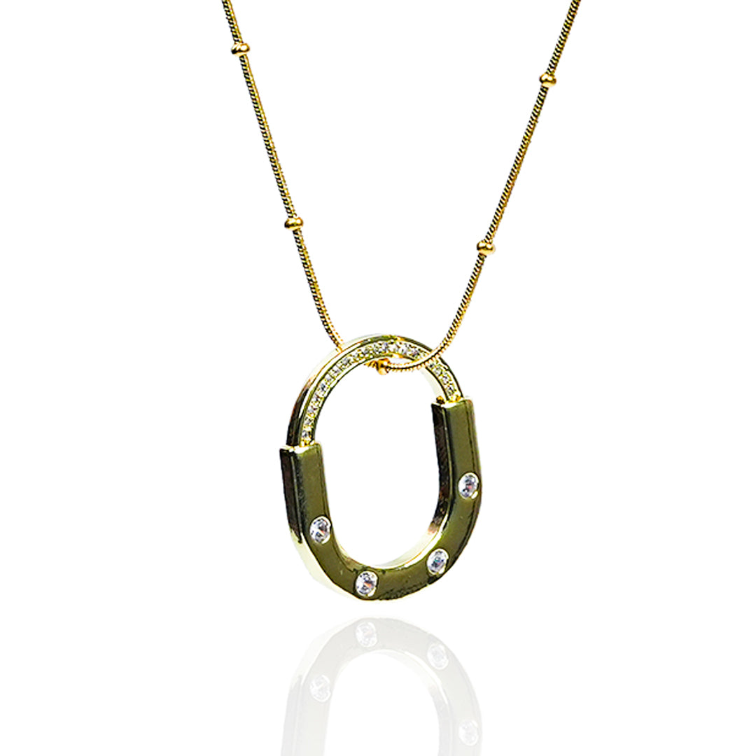 Aanura Interlocked Oval Pendant Necklace