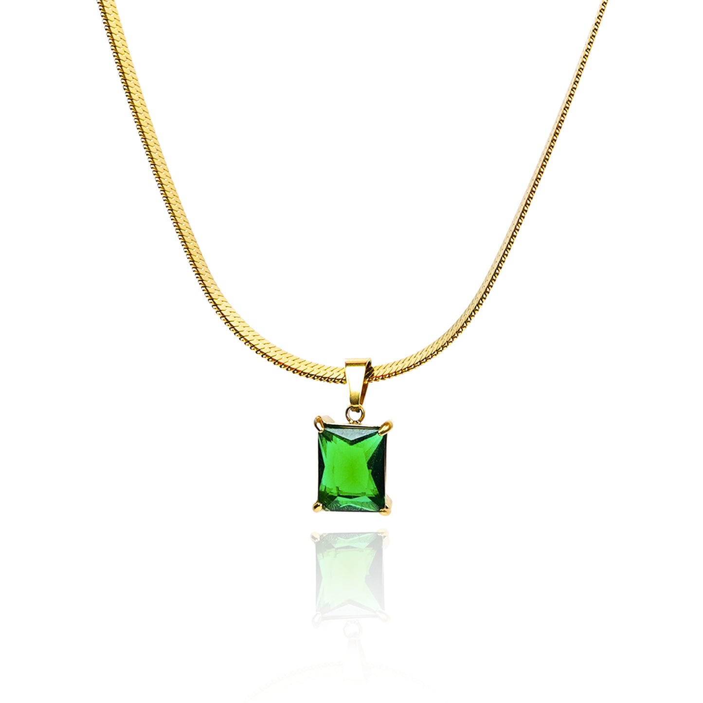 Aanura Square Drop Minimal Pendant Necklace