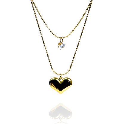 Aanura Dual Heart Layered Necklace