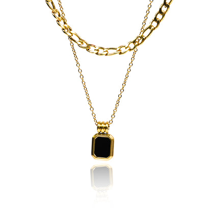 Aanura Noir Duo Layered Chain Necklace