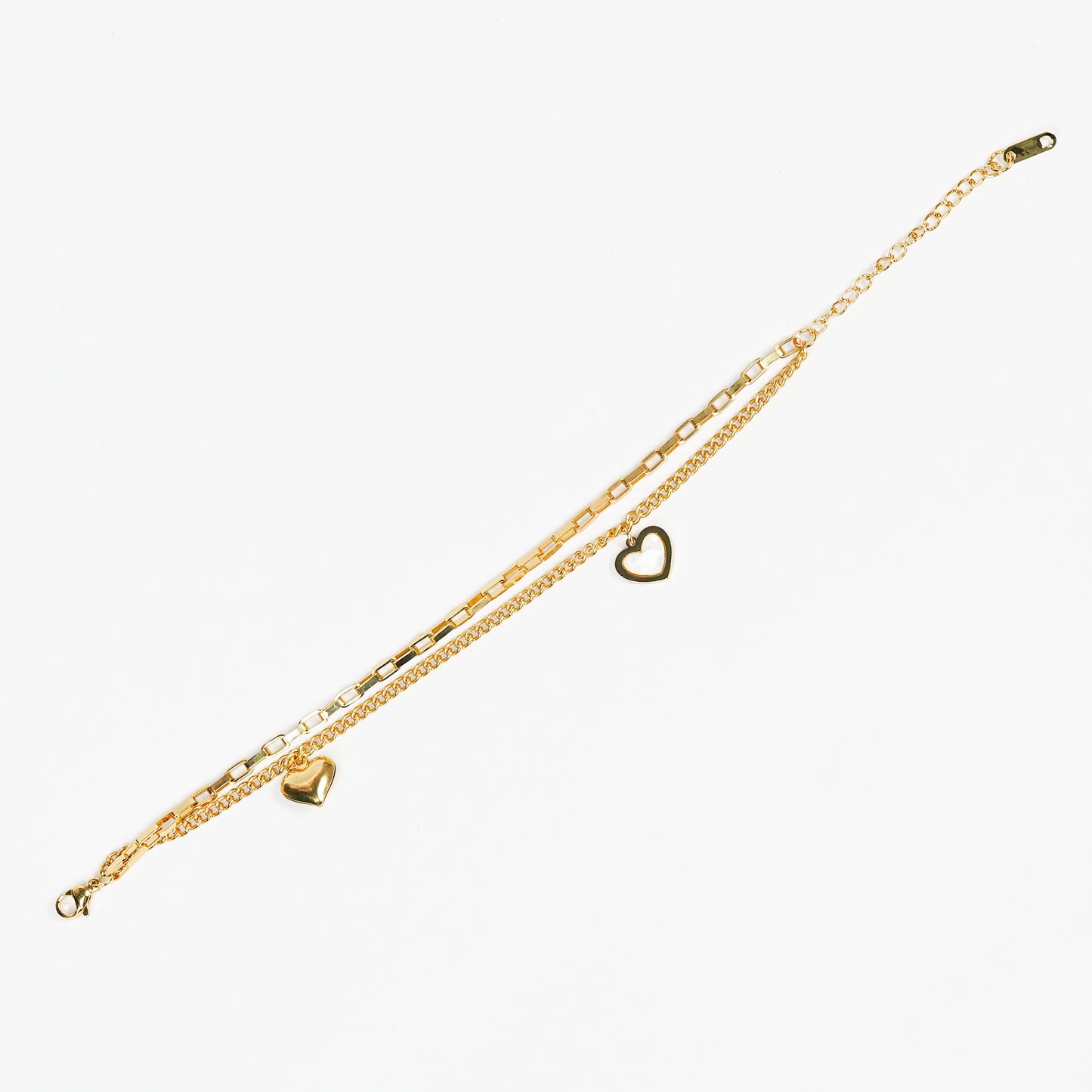 Aanura Heart Charm Gold Plated Chain Bracelet