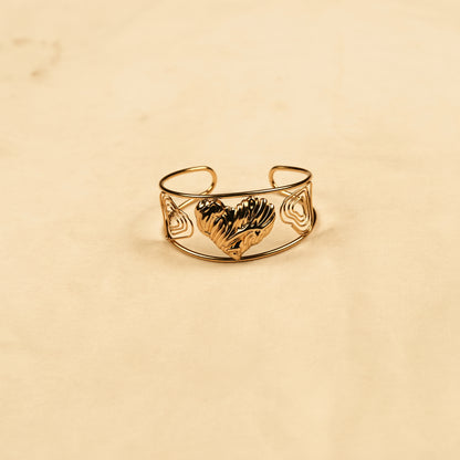 Aanura Sculpted Leaf Open Cuff Bracelet