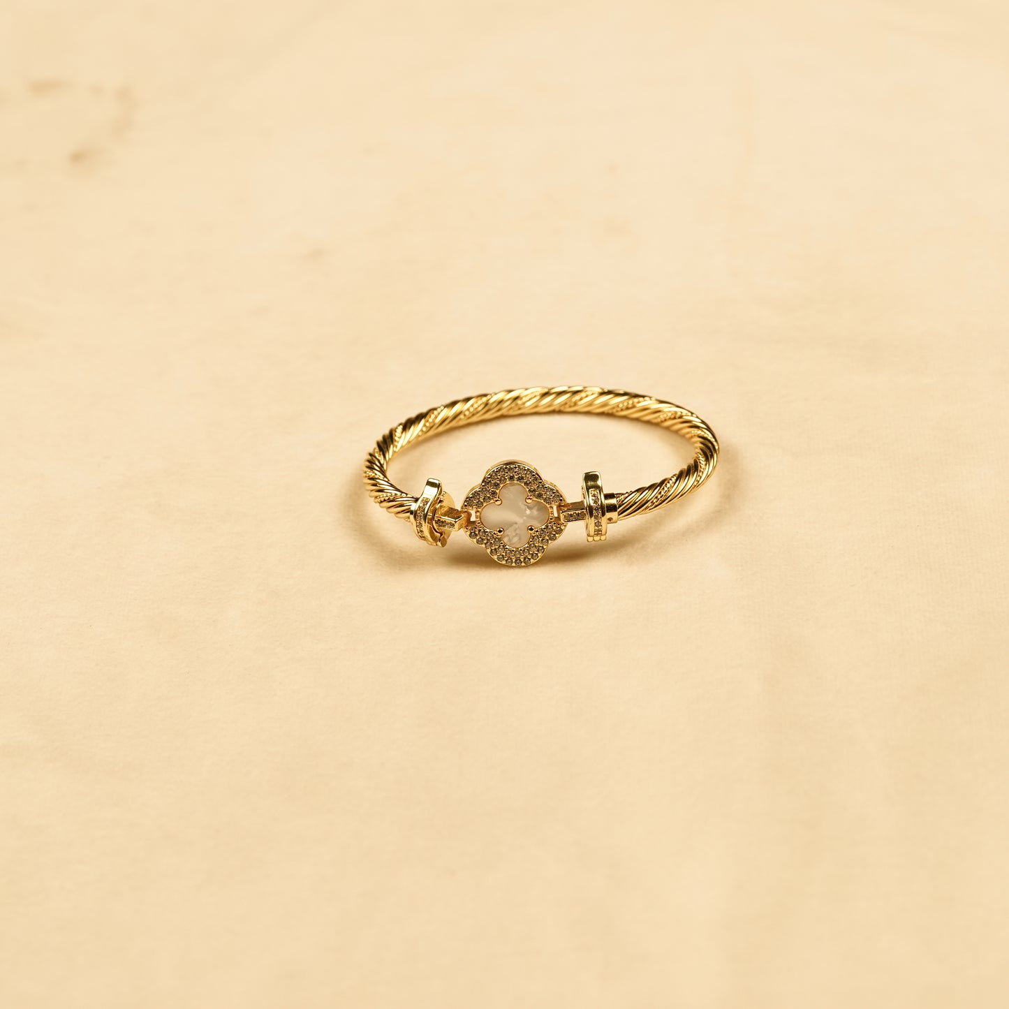 Aanura Luxe Clover Lock Statement Bracelet