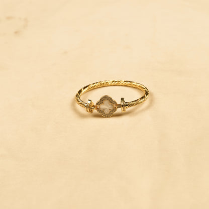 Aanura Luxe Clover Lock Statement Bracelet