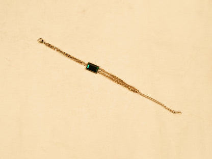 Aanura Rectangular Stone Adjustable Chain Bracelet