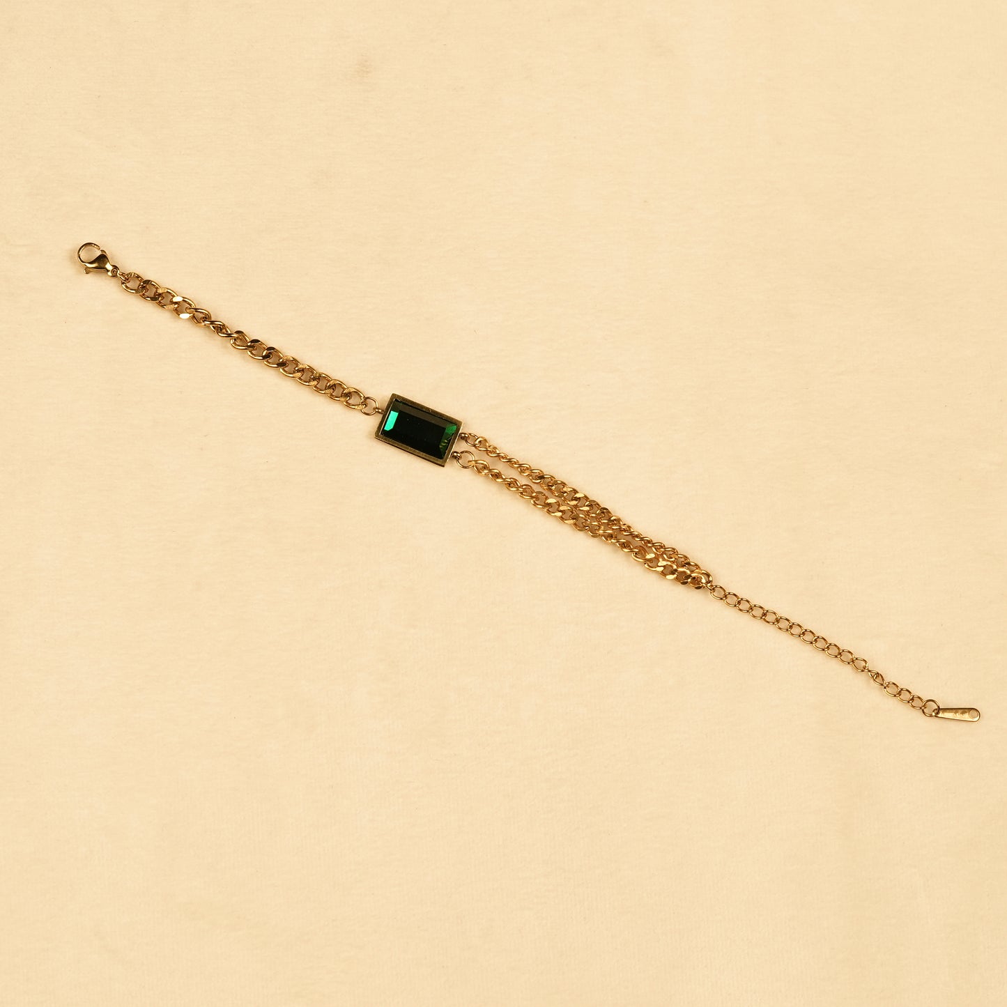 Aanura Rectangular Stone Adjustable Chain Bracelet