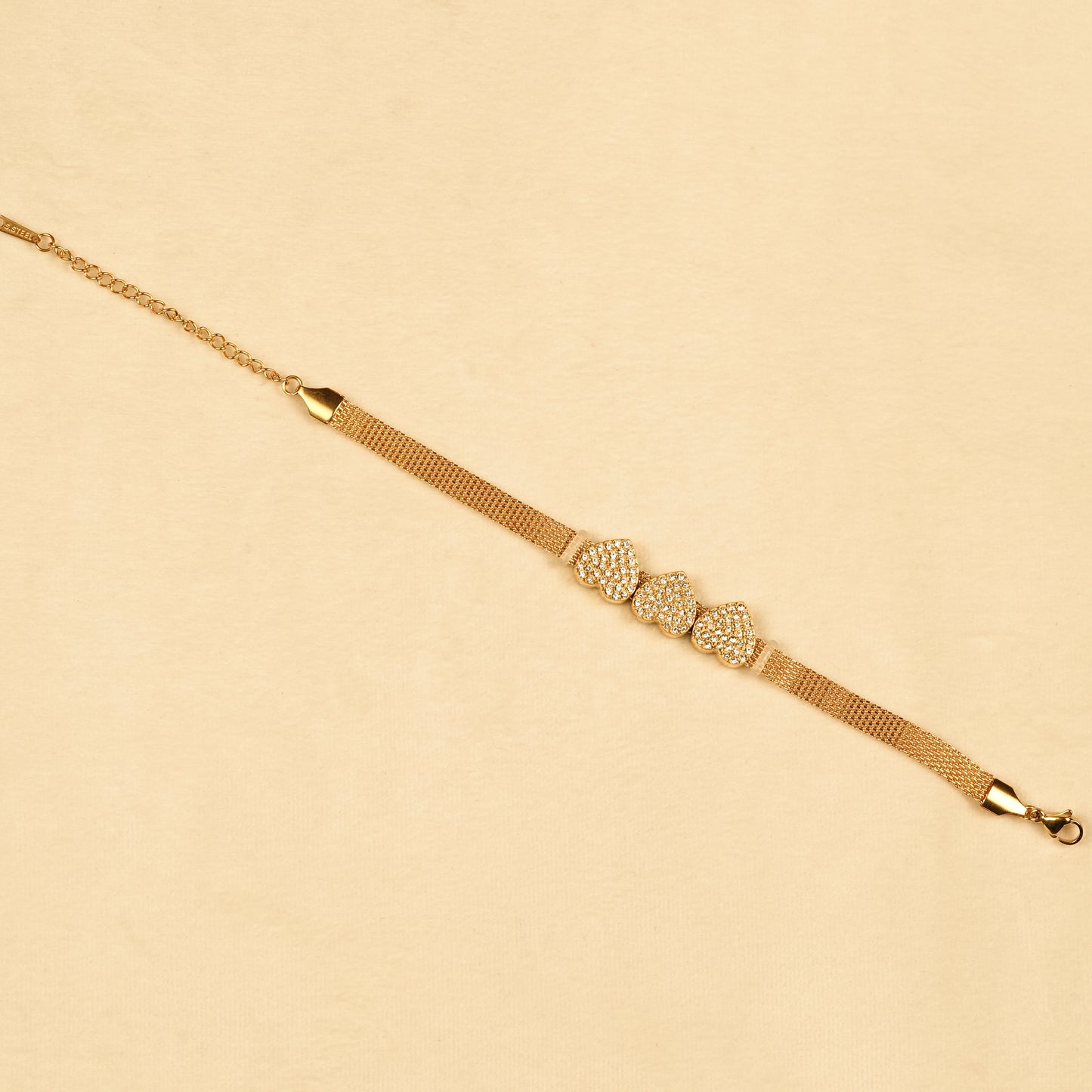 Aanura Triple Heart Mesh Adjustable Bracelet