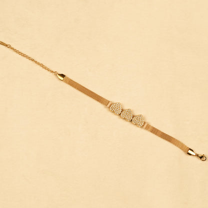 Aanura Triple Heart Mesh Adjustable Bracelet