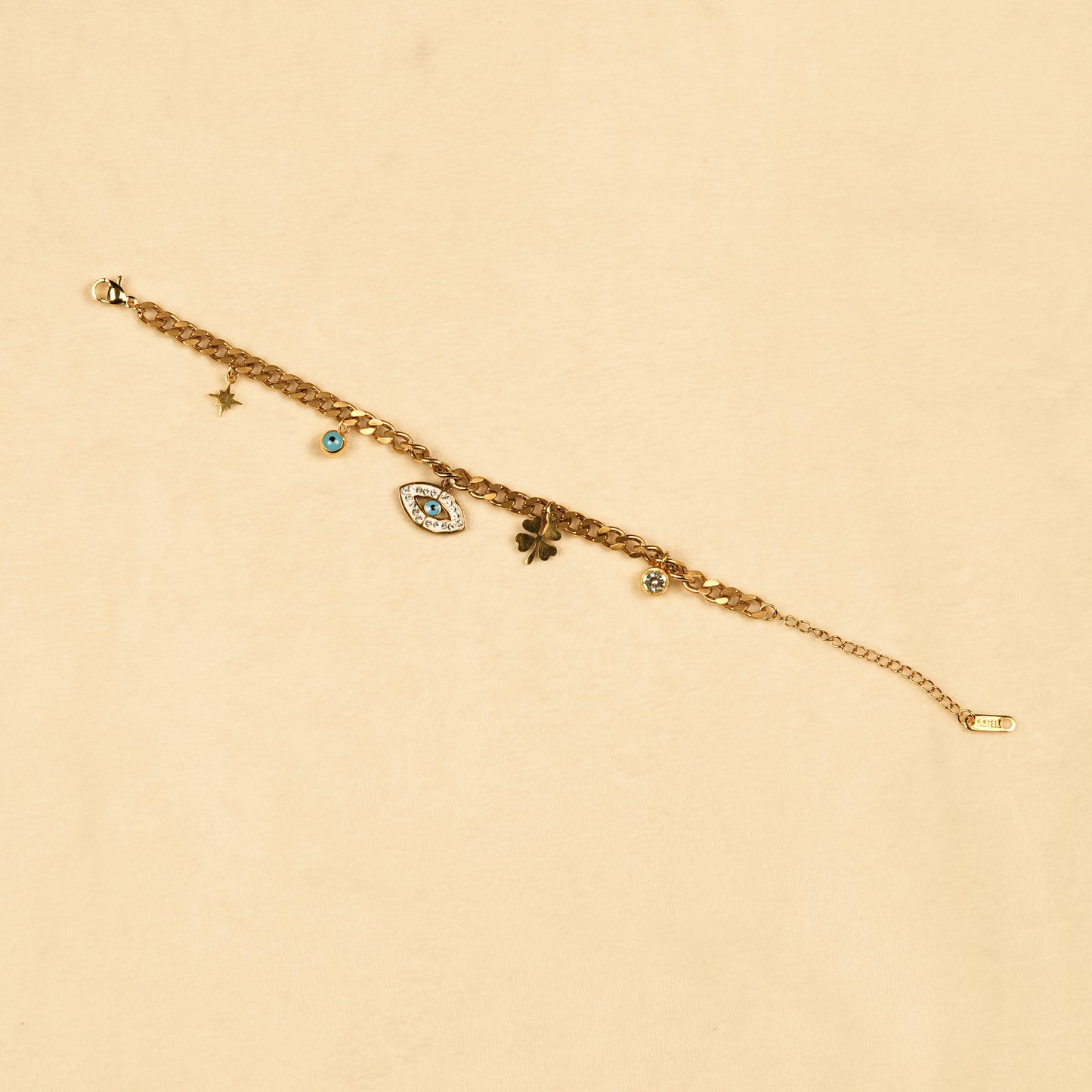 Aanura Evil Eye Charm Adjustable Chain Bracelet