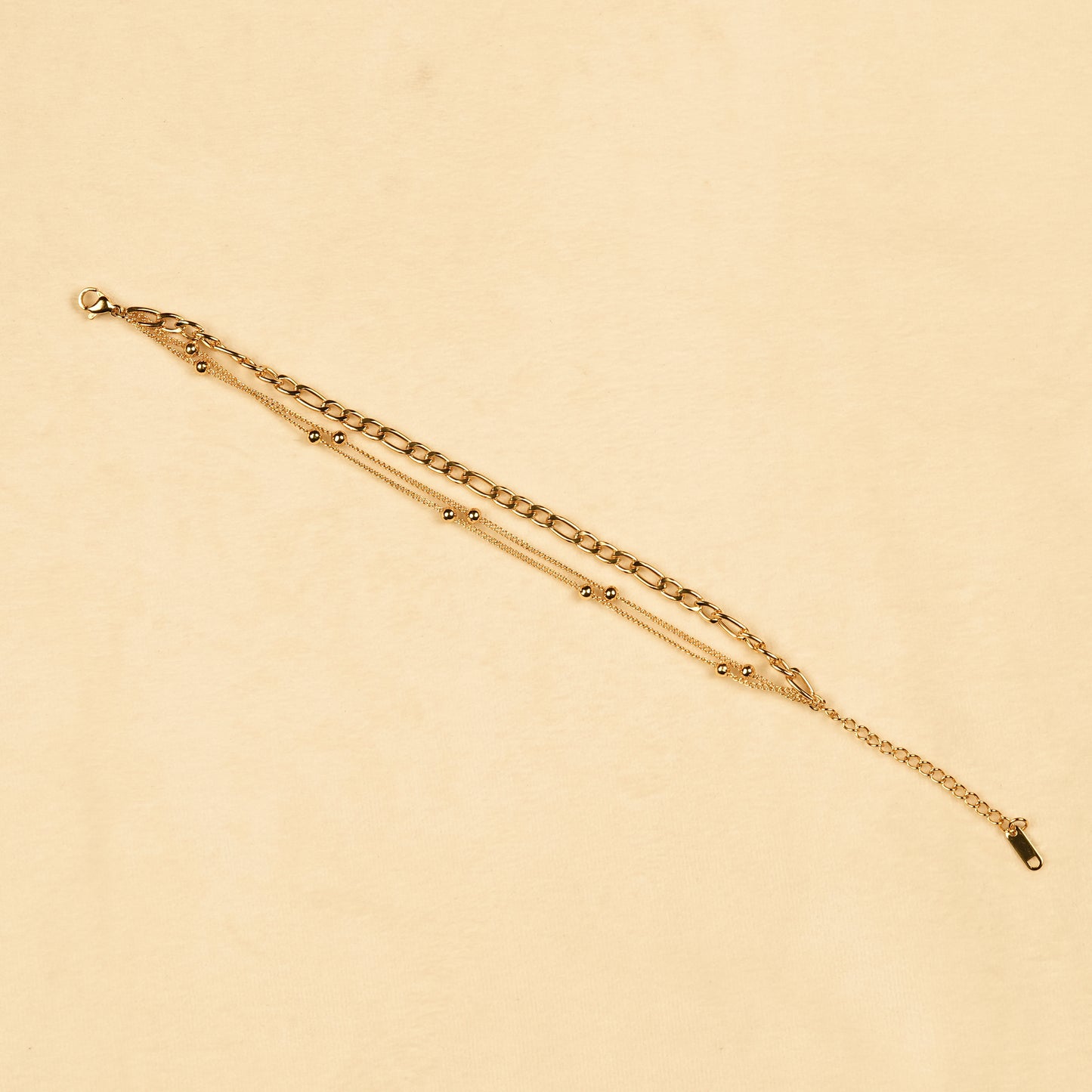 Aanura Layered Chain Gold Plated Bracelet