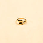 18K Gold Plated Fluid Curve Anti-Tarnish Waterproof Ring