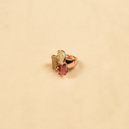Aanura Multicolor Petal Ring & Pearl Finish