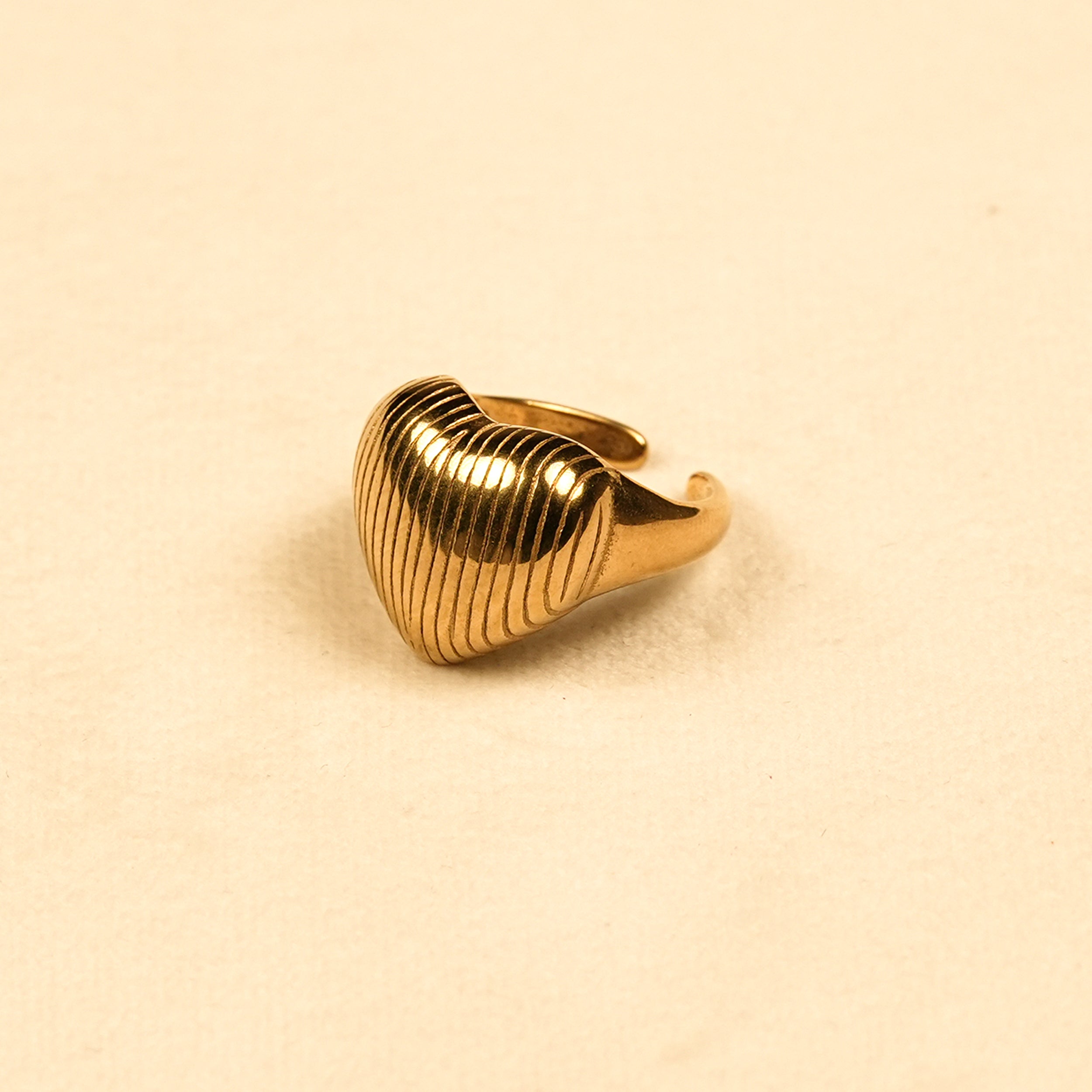 Aanura Gold Plated Wave Adjustable Ring for Women