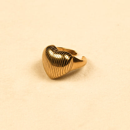 Aanura Gold Plated Wave Adjustable Ring for Women