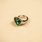 18K Gold Plated Heart Crystal Anti-Tarnish Waterproof Ring