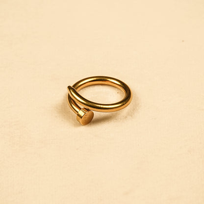 Aanura Gold Tone Modern Nail Ring for Women